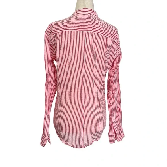 Frank & Eileen Barry Shirt Red White Stripe